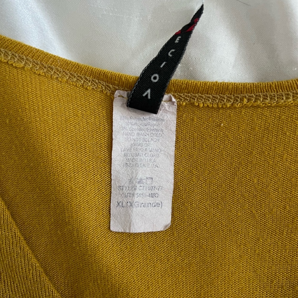 Vintage Voice Mustard + Red Contrast Empire Waist Top - Picture 5 of 5